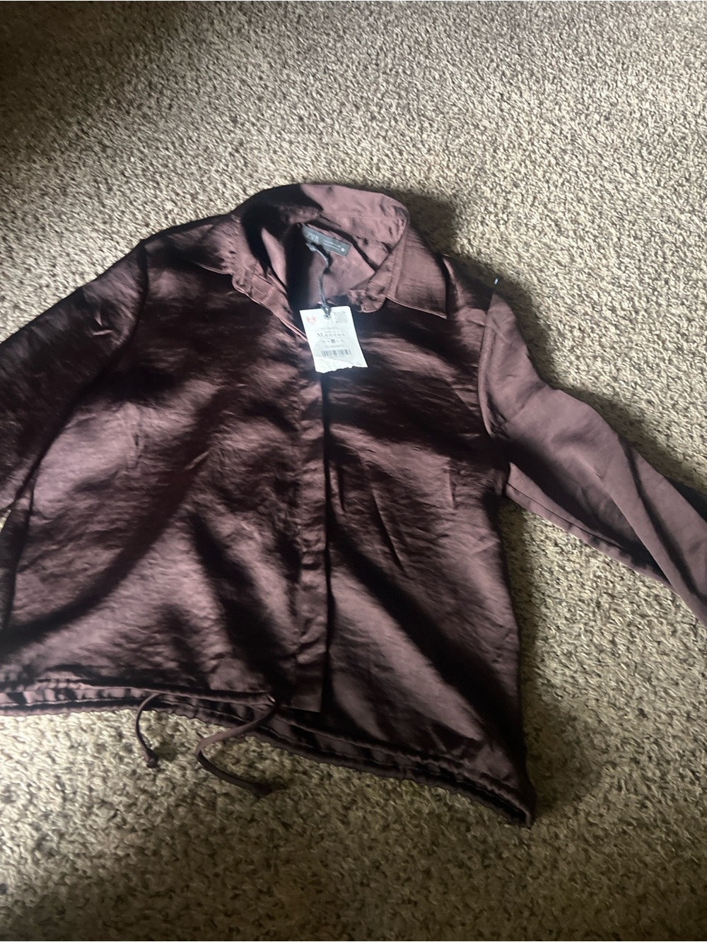 Zara Women's Dark Brown Bomber Jacket